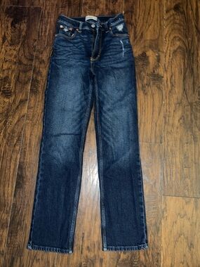 Abercrombie & Fitch Women's 90s Straight Ultra High Rise Dark Indigo Jeans